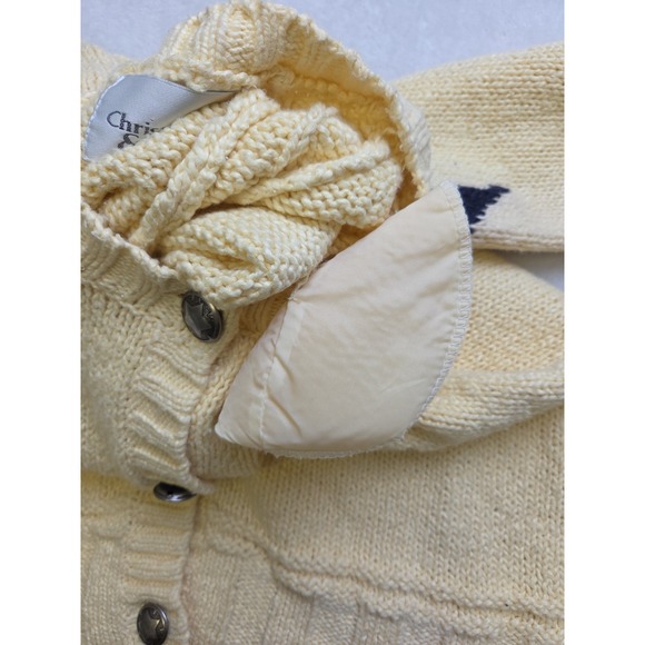 Vintage 2001 Cable Knit Star Sweater Silver Buttons Cardigan Christopher Banks L - Picture 10 of 10